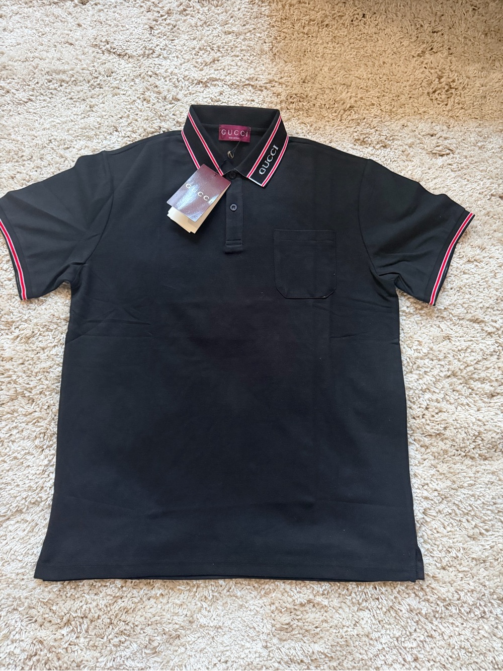 GG Black Polo with Pink Trim and Collar Branding